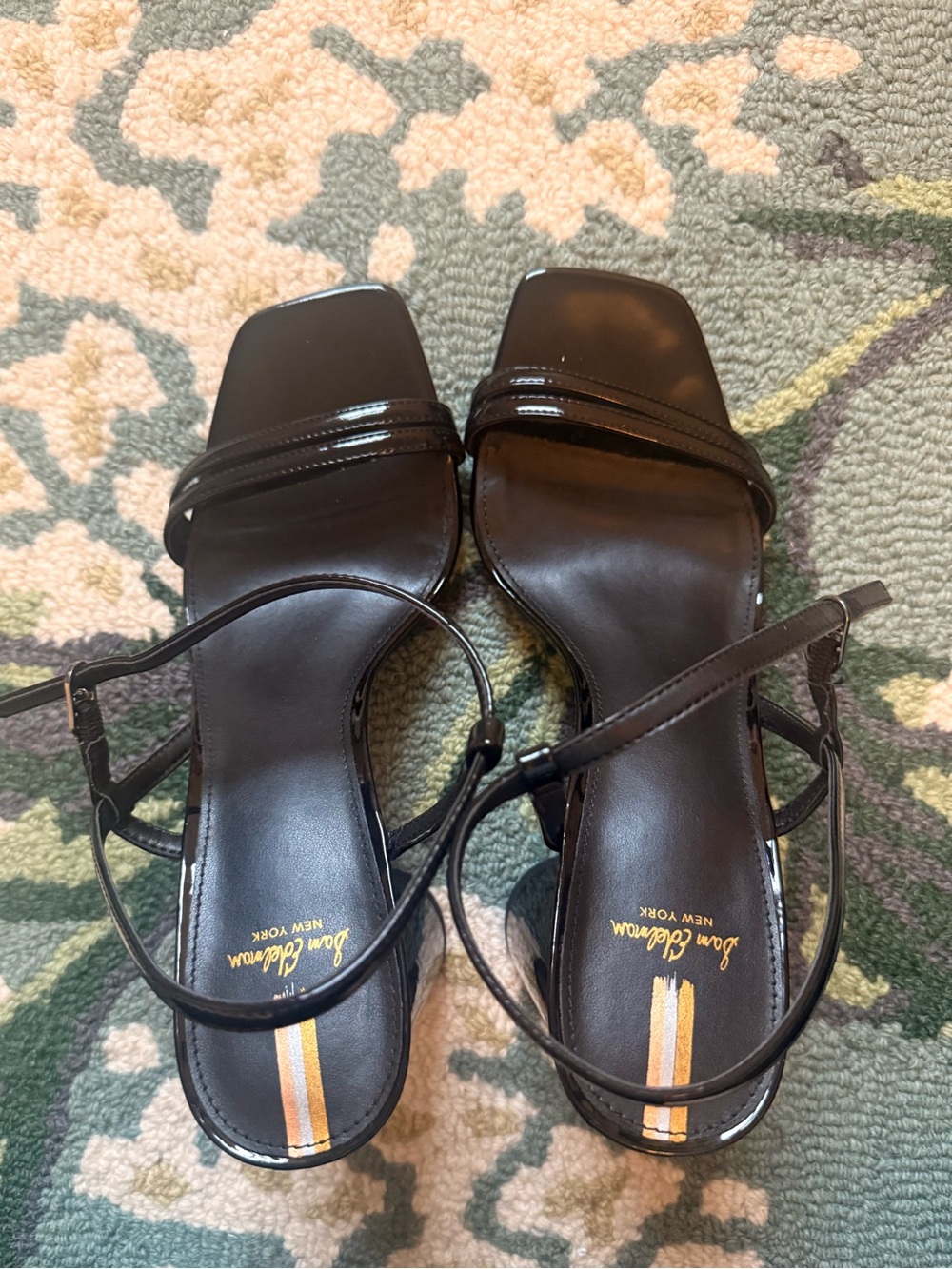 Sam Edelman Black Strappy Square-Toe heel
